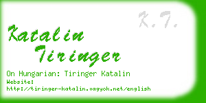 katalin tiringer business card